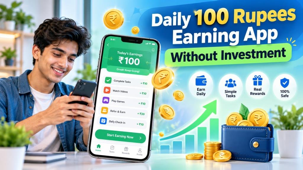 daily 100 rupees earning app without investment